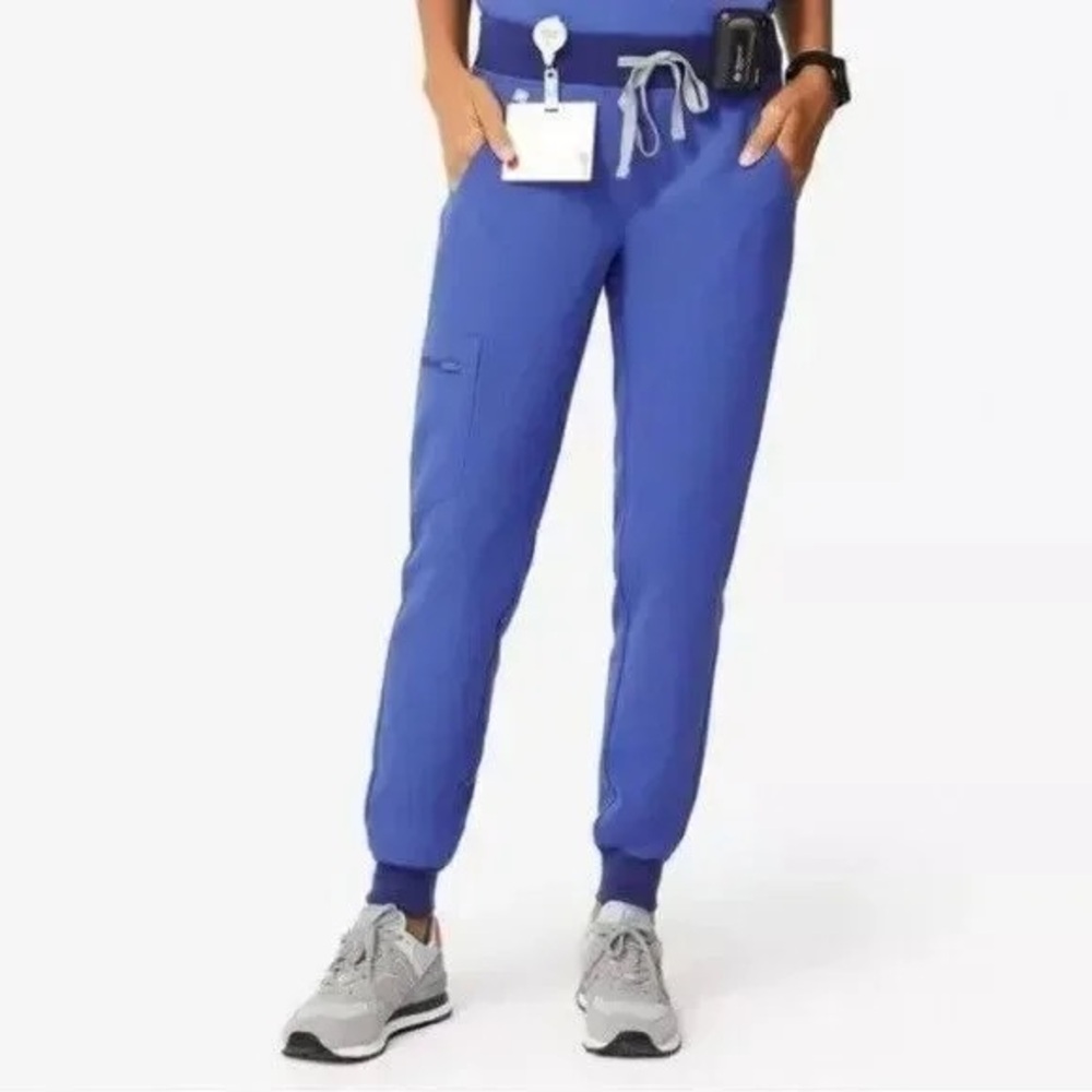 FIGS denim blue Zamora jogger scrub pants